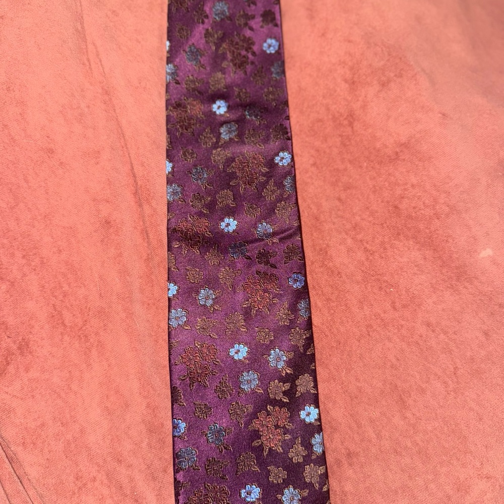 Purple Floral Men's Tie